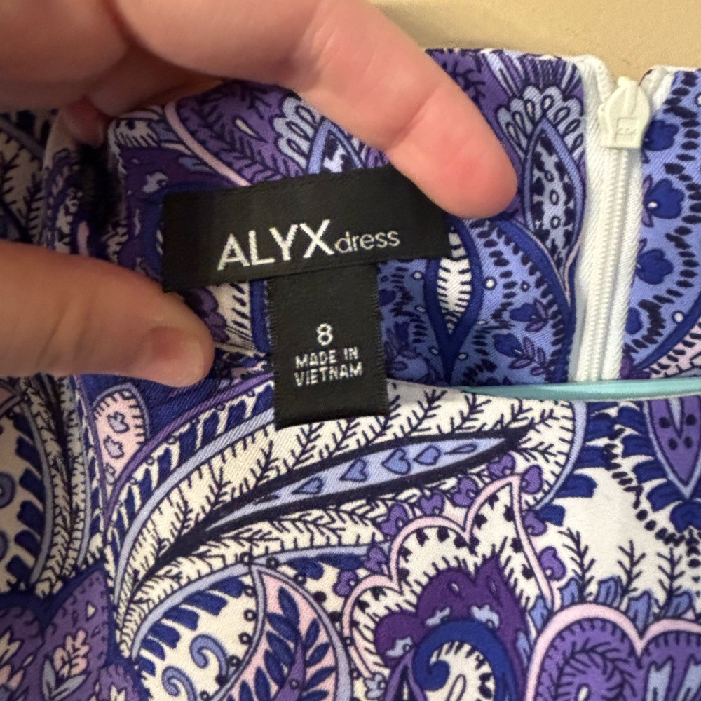 Alyx Purple white Paisley women’s dress 8 - Picture 4 of 9